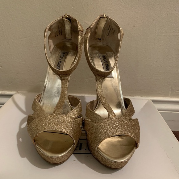 Gold glitter platform heels - Picture 2 of 4